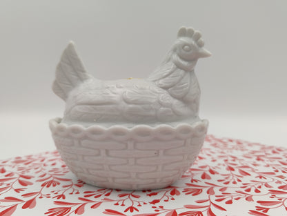 White Nesting Hen Jar Japan