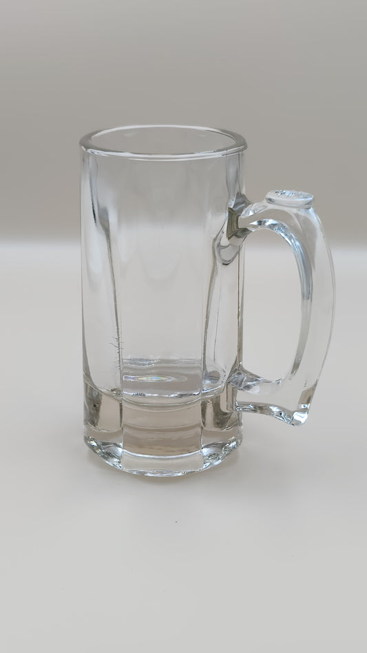 Vintage Heavy Libbey Glass Paneled Tavern Stein 6" Tall