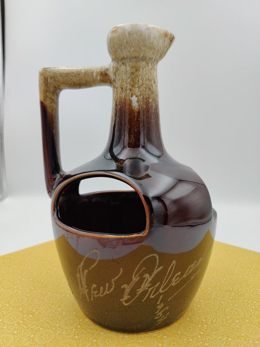 Ceramic Potted New Orleans Decanter Ombré Brown Drip