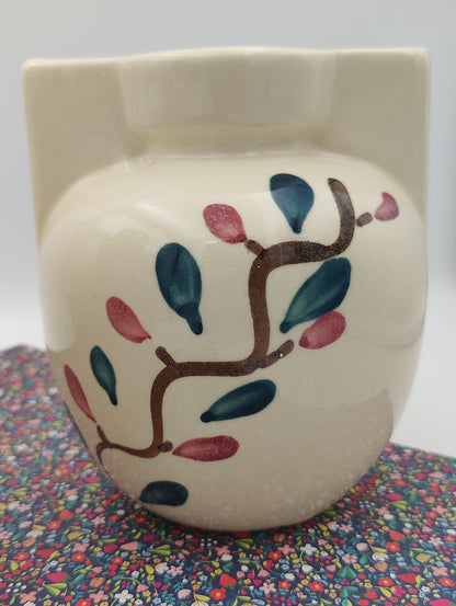Pair of Vintage Purington Slipware Hand painted Vases 1940-50s